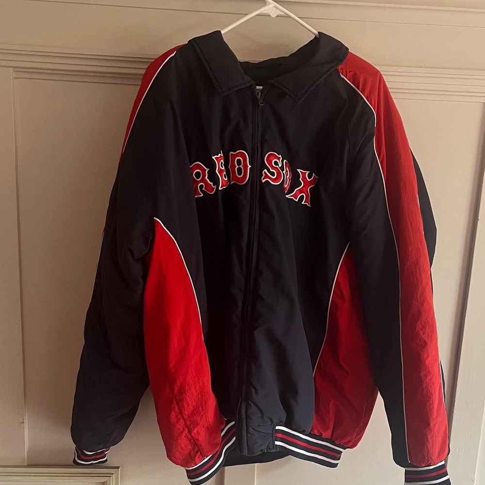 Vintage Red Sox Genuine Merchandise Red and blue Bomber Jacket.